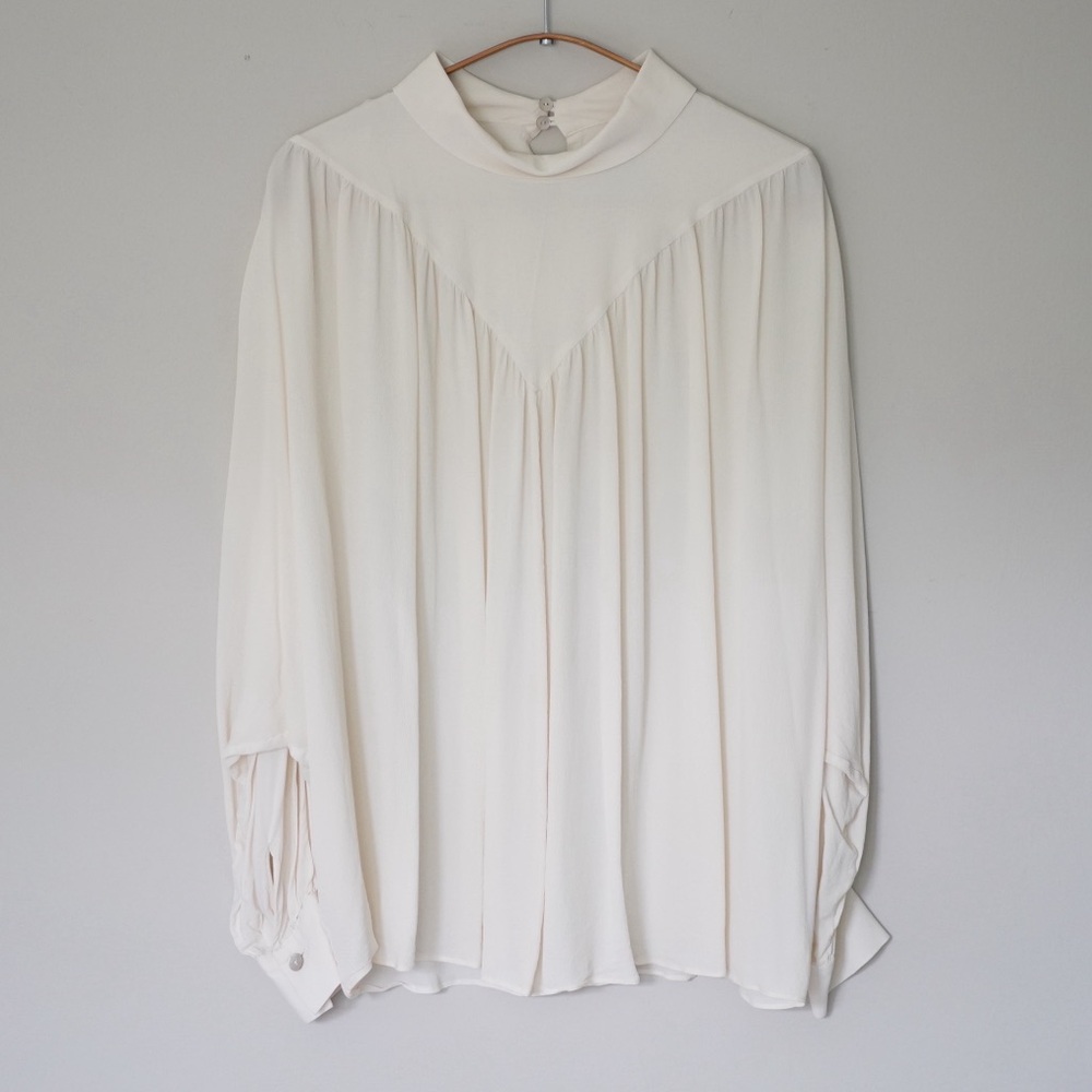 New:) Massimo Dutti Silk-Acetate blend blouse size S